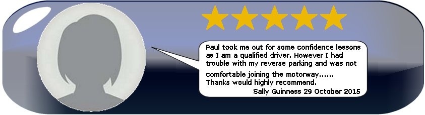 Review of Paul's 5 Star Driving Tuition from Test Pass Pupil Sally Guinness